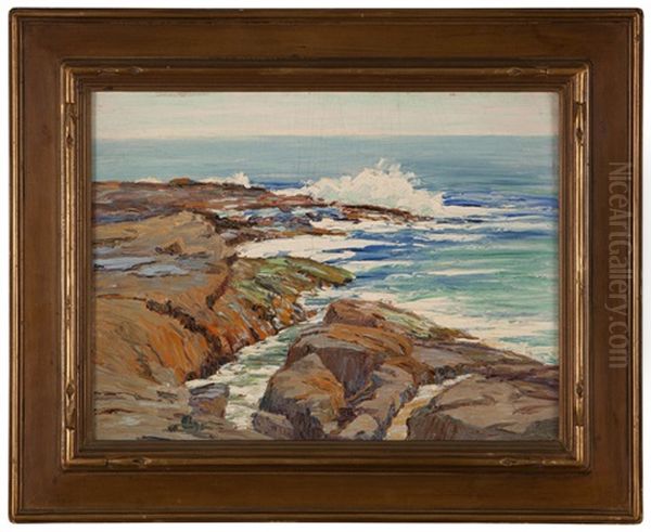 Low Tide Along A Rocky Coast Oil Painting by Anna Althea Hills