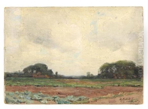 Across The Fields, Laren, Holland Oil Painting by Anna Althea Hills