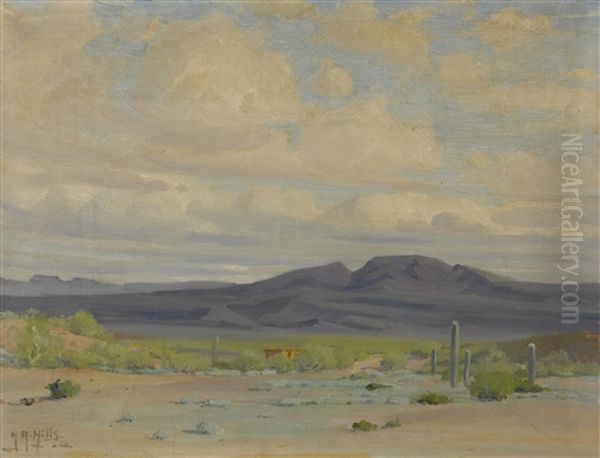 Ajo Valley, Arizona Oil Painting by Anna Althea Hills