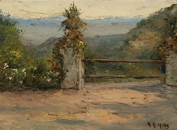 Garden Gate Oil Painting by Anna Althea Hills