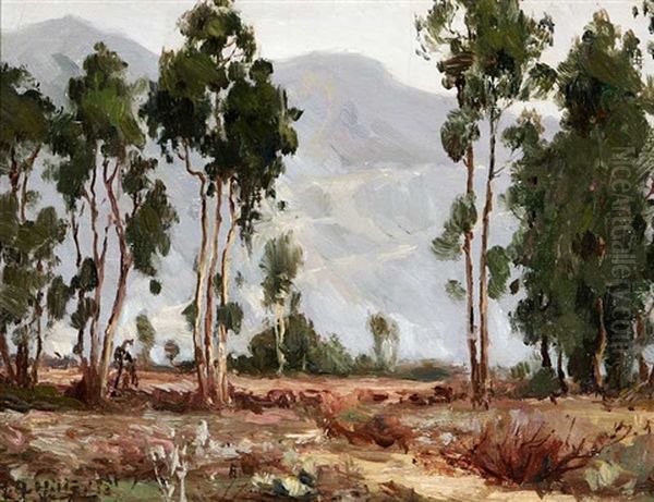 Eucalyptus In San Gabriel Foothill Landscape Oil Painting by Anna Althea Hills