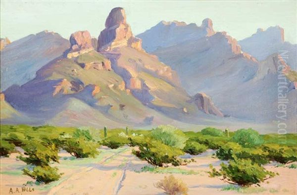 Montezuma's Head - Arizona Oil Painting by Anna Althea Hills