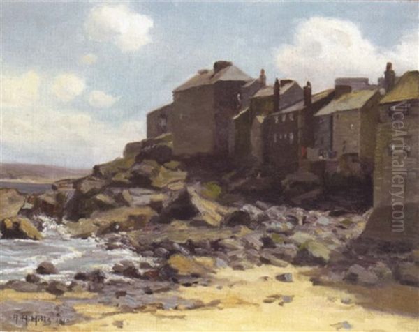 Old Houses By The Sea, St. Ives, England Oil Painting by Anna Althea Hills