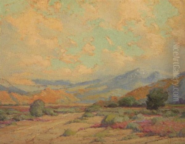 Spring On The Desert (palm Springs, California, March 1923) Oil Painting by Anna Althea Hills