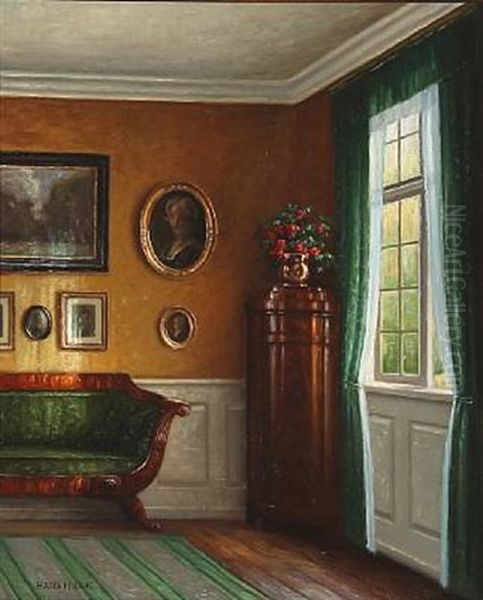 Interior Oil Painting by Hans Hilsoe