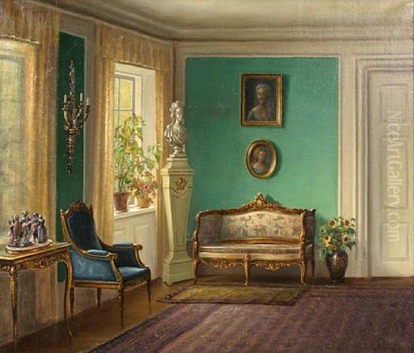 The Drawing Room Oil Painting by Hans Hilsoe