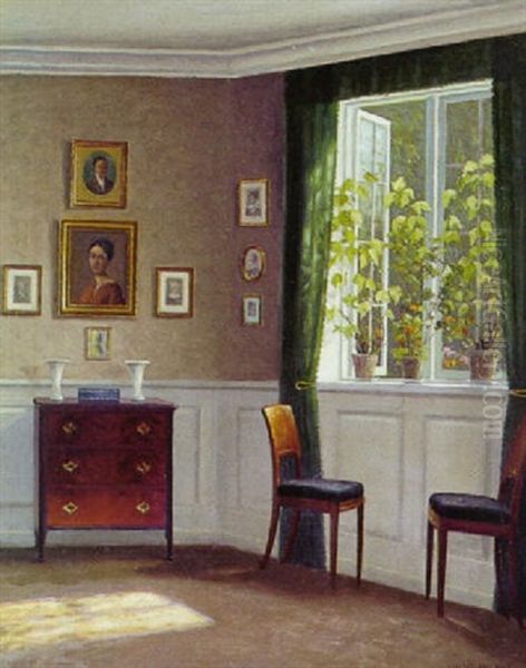 Interior Fra Bakkehuset Oil Painting by Hans Hilsoe