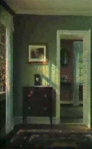 An Interior Oil Painting by Hans Hilsoe