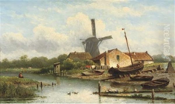 The Shipyard Oil Painting by Eduard Alexander Hilverdink