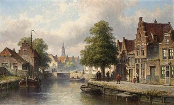 A View Of Edam Oil Painting by Eduard Alexander Hilverdink