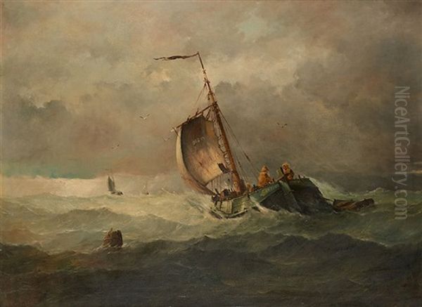 Les Marins Avant La Tempete by Johannes Jacobus Antonius Hilverdink