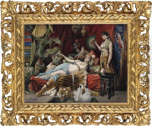 Musestunde Im Harem Oil Painting by Joseph Himmel