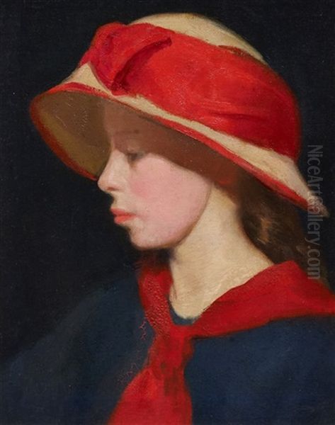 Portrait Of Miss Upward Oil Painting by Richard George Hinchcliffe