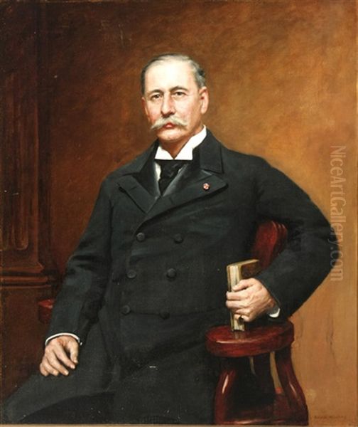 Portrait Of A Gentleman Seated In A Black Coat by Robert Hinckley