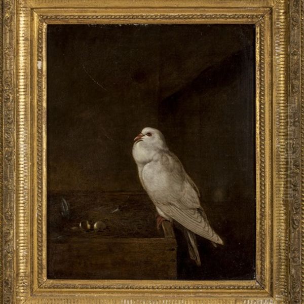 Pigeon Perched On A Nest Oil Painting by Thomas Hewes Hinckley