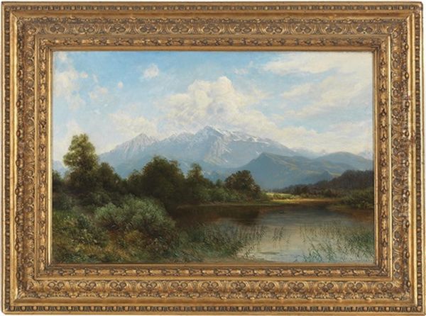 Blick Vom Untersberg Auf Das Steinerne Meer Und Dem Hohen Goll Oil Painting by Franz Hinterholzer