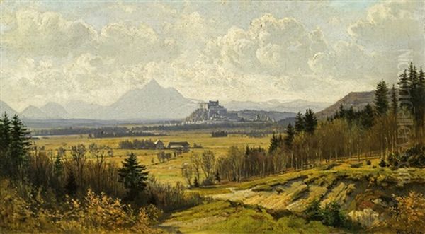 View Of Salzburg Oil Painting by Franz Hinterholzer