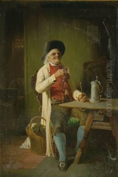 Die Weinprobe Oil Painting by Johann Ferdinand Julius Hintze