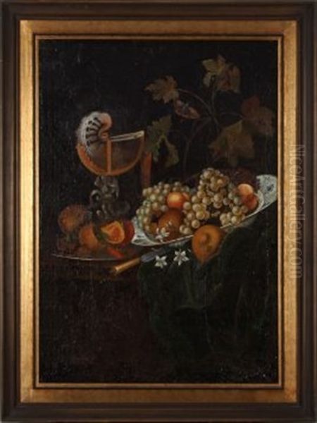 Fruchtestillleben Mit Nautiluspokal Oil Painting by Johannes Georg Hinz