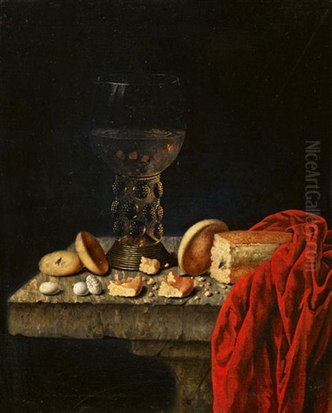 Still Life With Sweetmeats And A Rummer Oil Painting by Johannes Georg Hinz