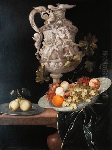 Tafelstilleben Mit Prunkkanne Oil Painting by Johannes Georg Hinz