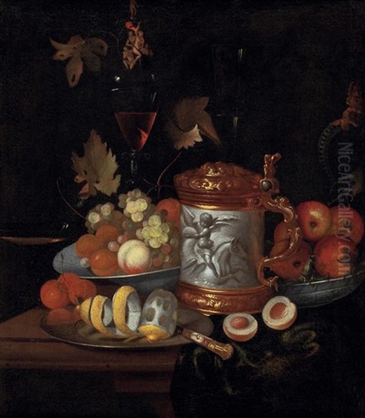 Stillleben Mit Den Gaben Des Herbstes Oil Painting by Johannes Georg Hinz