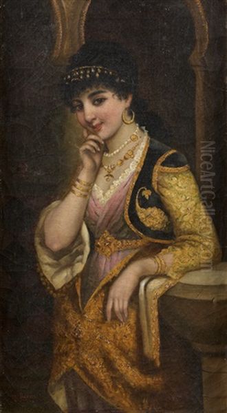 Jeune Orientale Oil Painting by Marie Felix Hippolyte-Lucas