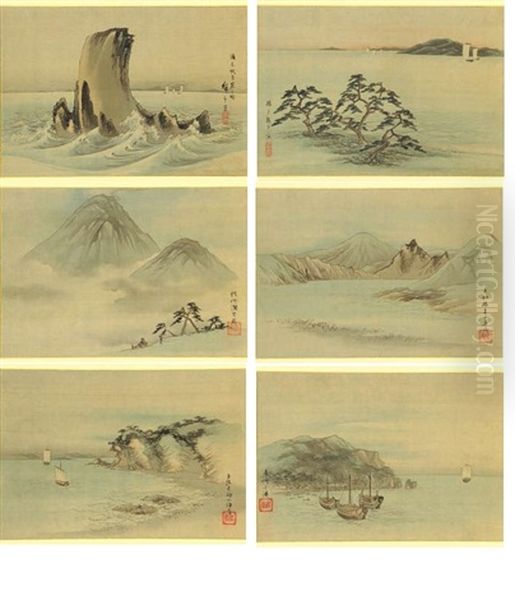 The Six Views At Famous Placas In Edo (album W/6 Works) Oil Painting by  Hiroshige