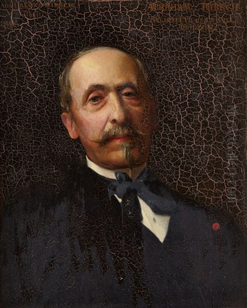 Portrait D'abraham Hirsch Architecte De La Ville De Lyon Oil Painting by Auguste-Alexandre Hirsch