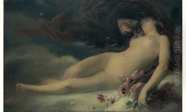 Baigneuse Oil Painting by Auguste-Alexandre Hirsch