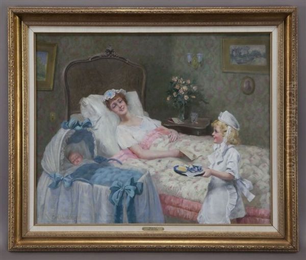 New Nurse Oil Painting by Carl Hirschberg