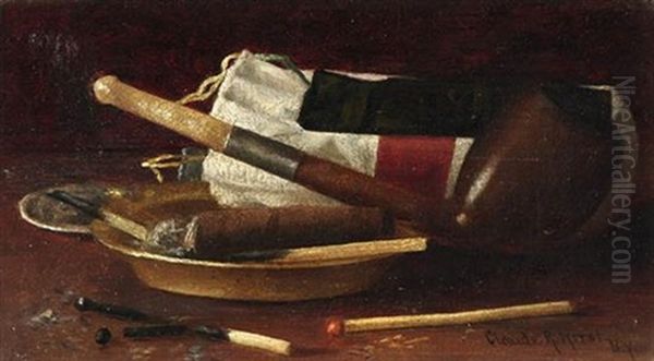 Still Life With Pipe And Cigar Oil Painting by Claude Raguet Hirst