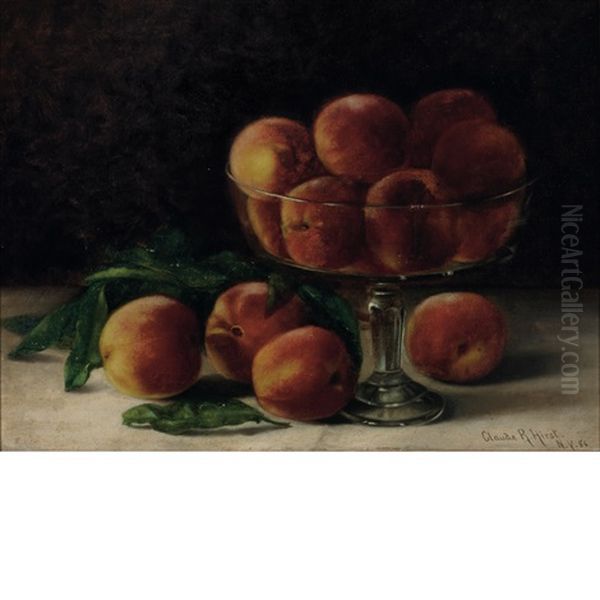 Still Life With Peaches Oil Painting by Claude Raguet Hirst