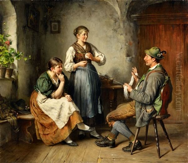 The Helping Hand Oil Painting by Heinrich Hirt