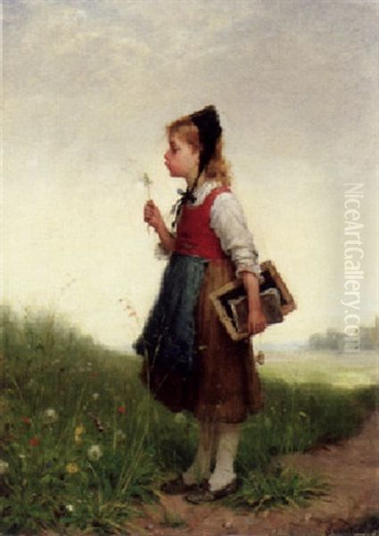 Die Pusteblume Oil Painting by Heinrich Hirt