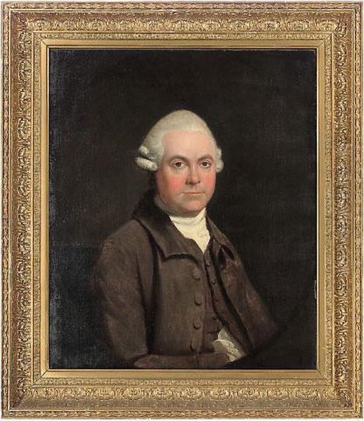 Portrait Of Mr. Buchan, Half-length, In A Brown Coat Oil Painting by Thomas Bardwell