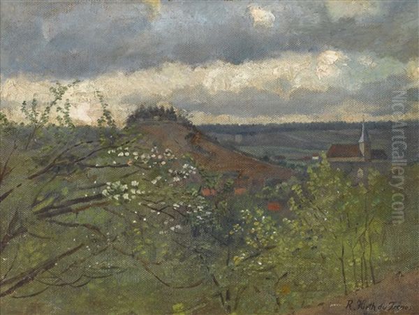 Altweibersommerberg Bei Miltenberg In Unterfranken Oil Painting by Rudolf Hirth Du Frenes