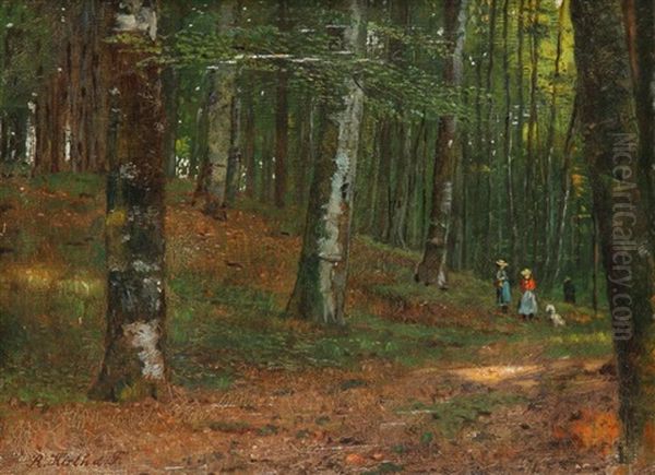 Im Wald Oil Painting by Rudolf Hirth Du Frenes