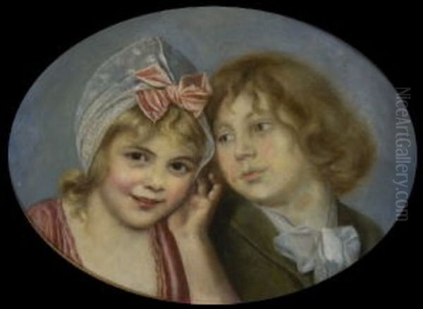 Bruder Und Schwester Oil Painting by Rudolf Hirth Du Frenes