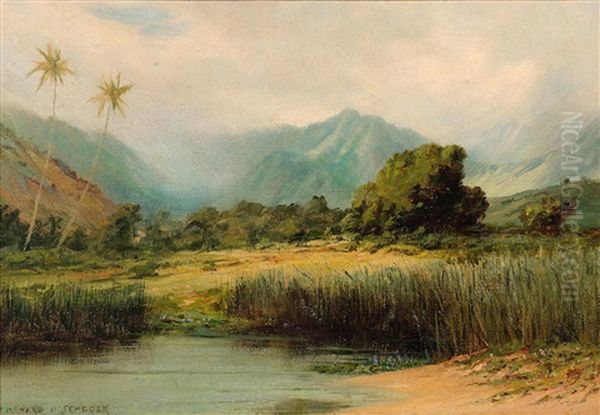 Manoa Valley, Oahu Oil Painting by David Howard Hitchcock