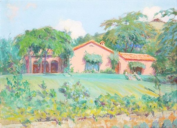 Pink House, Manoa, Hawaii Oil Painting by David Howard Hitchcock