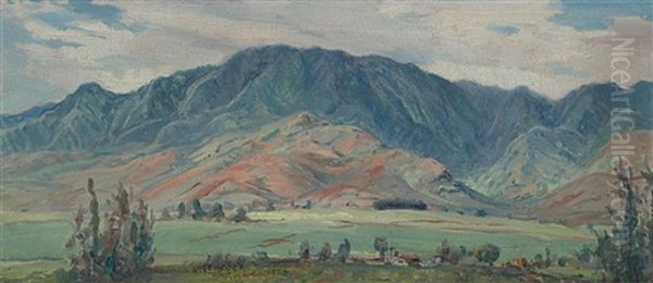 Mount Ka'ala From Mokuleia Beach Section Oil Painting by David Howard Hitchcock