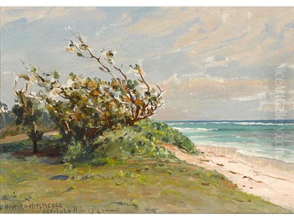 Peaceful Shore, Honolulu Oil Painting by David Howard Hitchcock