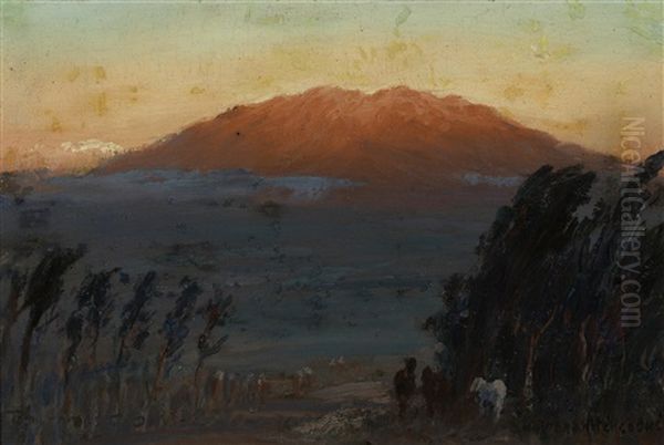 Sunset On Mauna Kea Oil Painting by David Howard Hitchcock