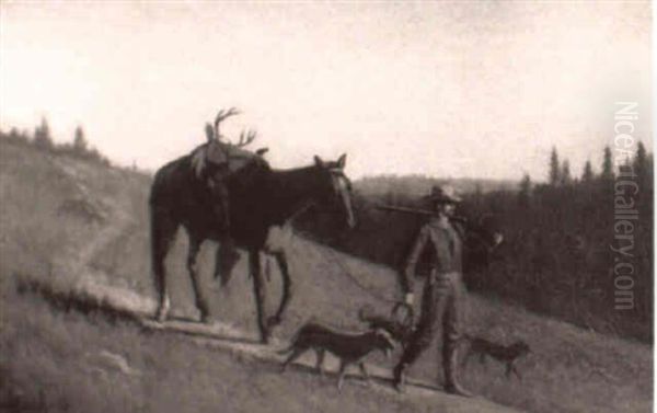 Frank Hittel Bringing Home A Buck Oil Painting by Charles Jacob Hittell