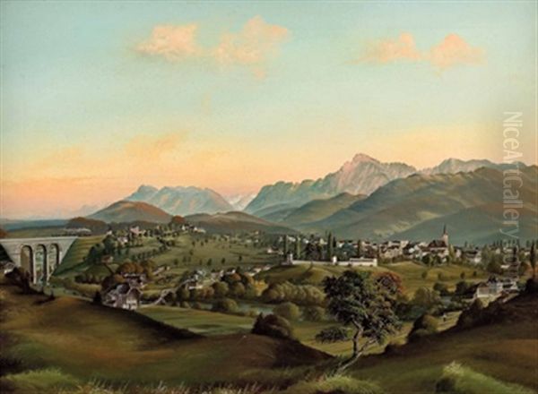 Teisendorf - Bayern Oil Painting by Josef Hitzinger