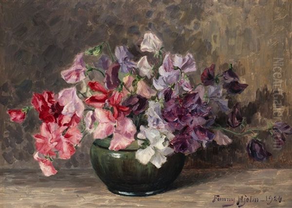 Blomsterstilleben Oil Painting by Fanny Elisabeth Wilhelmina Hjelm