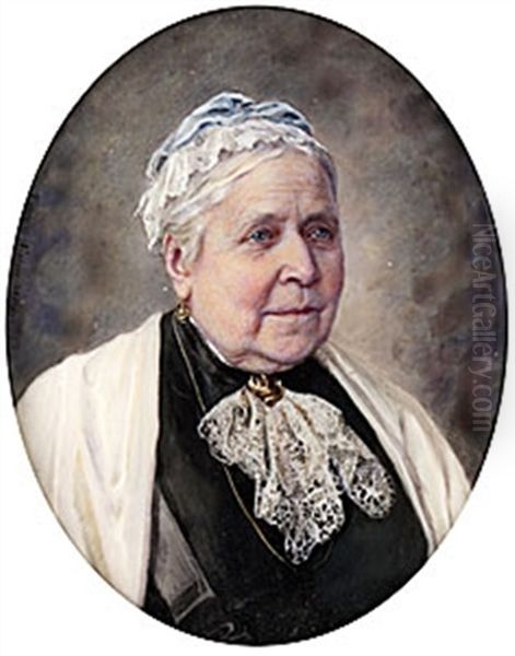 Fru Ebba Lindman, F. Dahlgren Oil Painting by Fanny Elisabeth Wilhelmina Hjelm