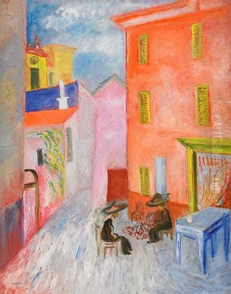 Spetsknypplerskor - Le Puy Oil Painting by Sigrid (Maria) Hjerten