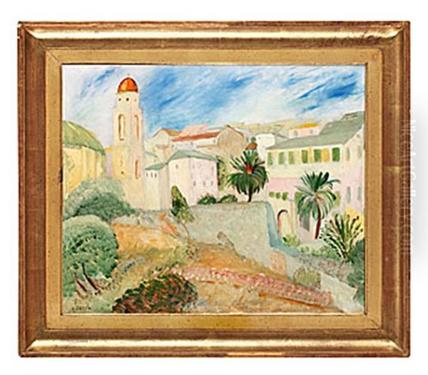 Cervo, Ligurien Oil Painting by Sigrid (Maria) Hjerten